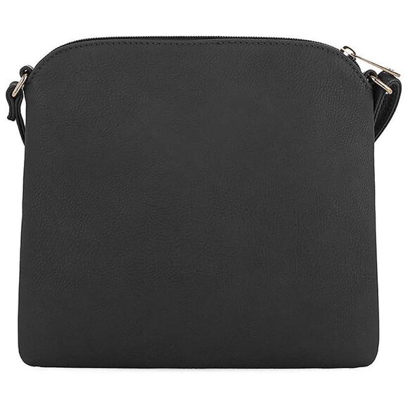 Lightweight Medium Crossbody Bag Shoulder Bag with Tassel Black - Picture 2 of 6